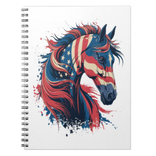 Cuaderno Bandera estadounidense del caballo