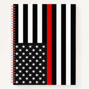 Cuaderno Bandera estadounidense delgada de la línea roja