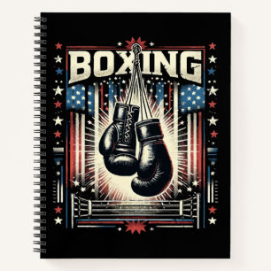 Cuaderno Bandera estadounidense en problemas de boxeo - Box