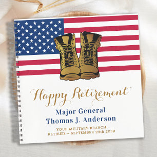 Cuaderno Bandera estadounidense militar USA bota a invitado