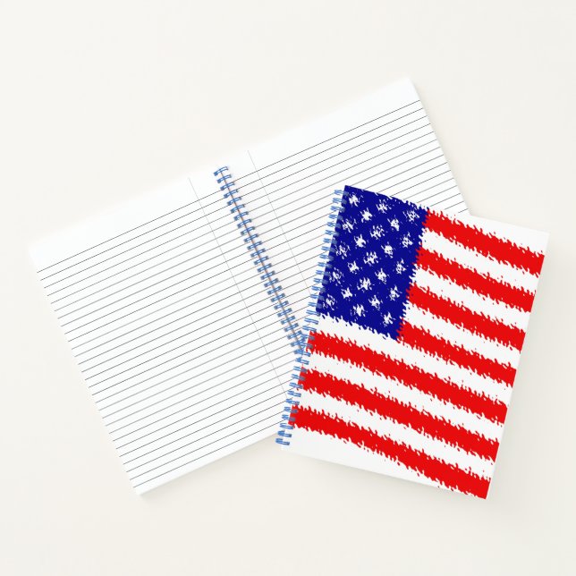 Cuaderno Bandera estadounidense ondulada (Interior)