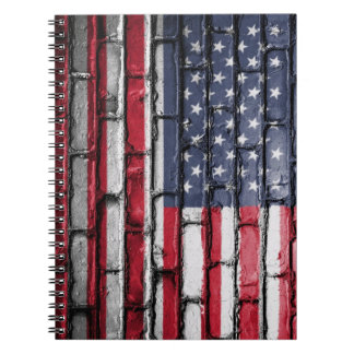 Cuaderno Bandera estadounidense patriótica en la pared