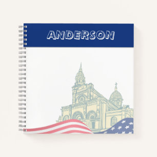 Cuaderno Bandera estadounidense personalizada patriótica EE