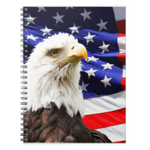 Cuaderno Bandera estadounidense y águila calva