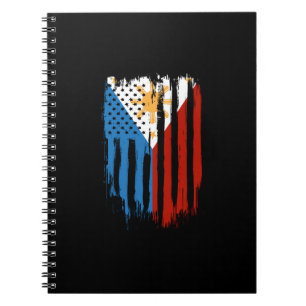 Cuaderno Bandera filipina mitad americana mitad filipina