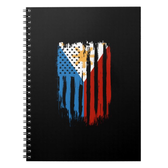 Cuaderno Bandera filipina mitad americana mitad filipina (Frente)