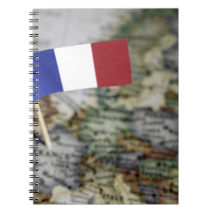 Cuaderno Bandera francesa en mapa