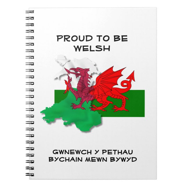 Cuaderno Bandera galesa de Gales ORGULLOSA DE SER BELSH (Frente)