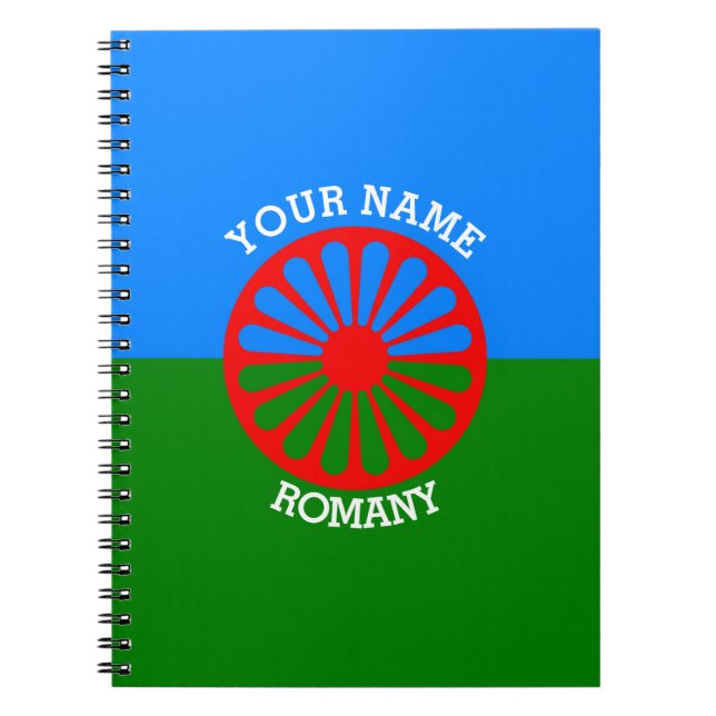 Cuaderno Bandera gitana personalizada de los viajeros del (Frente)