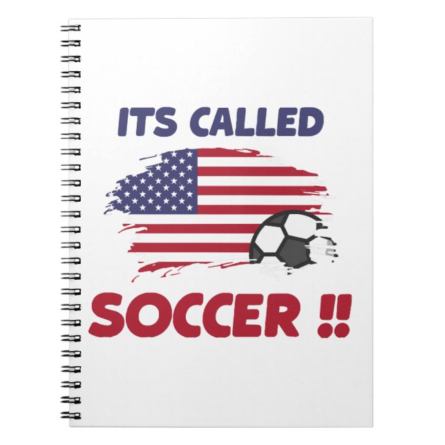 Cuaderno Bandera graciosa estadounidense se llama SOCCER no (Frente)