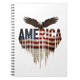 Cuaderno Bandera gruesa de Estados Unidos y águila