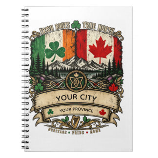 Cuaderno Bandera irlandesa canadiense personalizada Ciudad