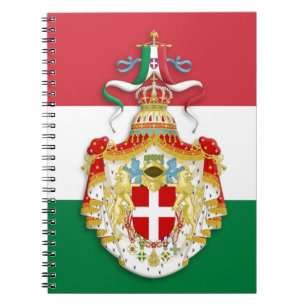 Cuaderno Bandera italiana con insignia del Reino de Italia