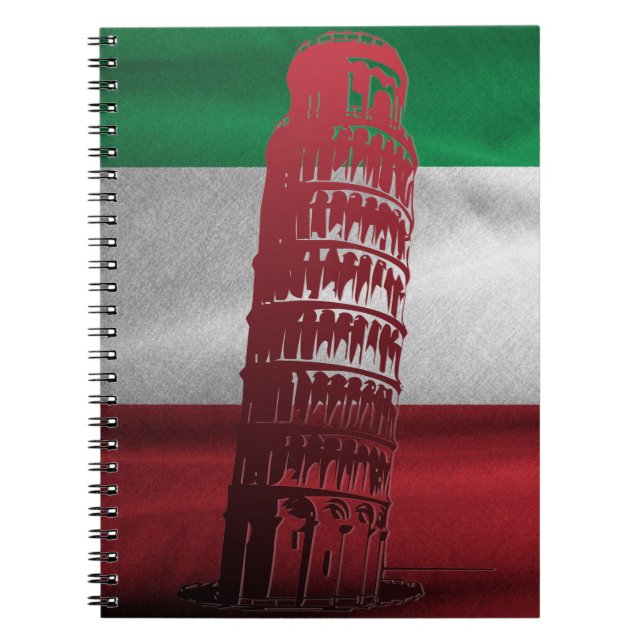 Cuaderno Bandera italiana con un toque de Pisa - Portátil (Frente)