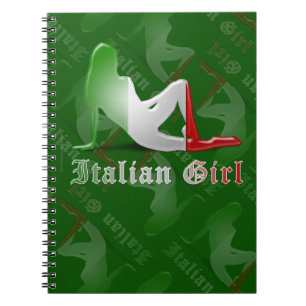Cuaderno Bandera italiana de la silueta del chica