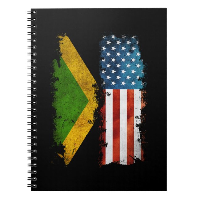 Cuaderno Bandera Jamaiquina Estadounidense Jamaica Usa (Frente)