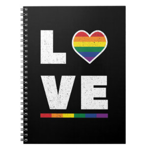 Cuaderno Bandera LGBTQ de orgullo gay deteriorada Grunge Am