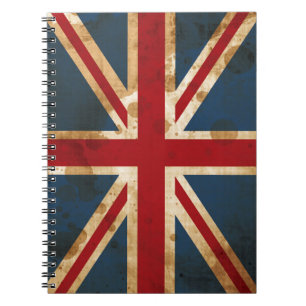 Cuaderno Bandera manchada de Union Jack Reino Unido del