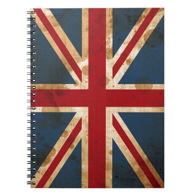 Cuaderno Bandera manchada de Union Jack Reino Unido del (Frente)