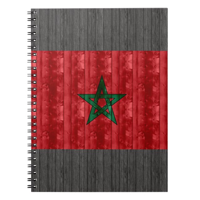 Cuaderno Bandera marroquí de madera (Frente)