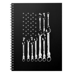 Cuaderno Bandera Mecánica Mecánica Americana Bandera Patrió