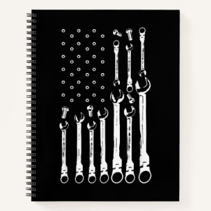 Cuaderno Bandera Mecánica Mecánica Americana Bandera Patrió