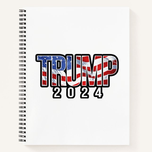 Cuaderno Bandera onduladora de Trump 2024 (Anverso)