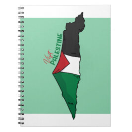 Cuaderno Bandera palestina dentro de su mapa, Visita Palest