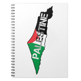 Cuaderno Bandera Palestina Libre en el mapa de Palestina