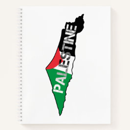 Cuaderno Bandera Palestina Libre en el mapa de Palestina