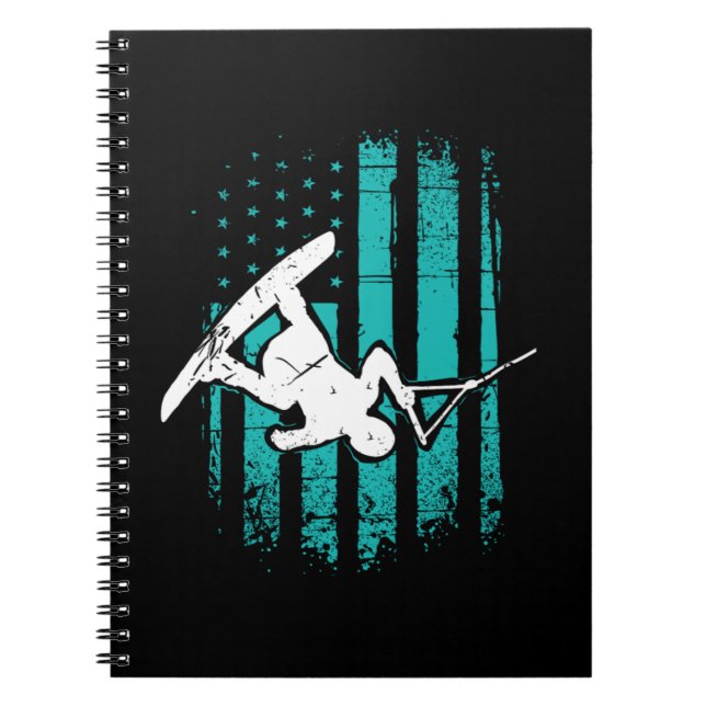 Cuaderno Bandera Patriótica de los Estados Unidos Wakeboard (Frente)