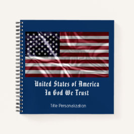 Cuaderno Bandera Patriótica Norteamericana personalizada Bl