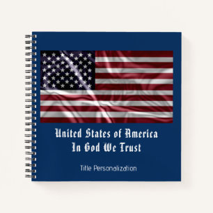 Cuaderno Bandera Patriótica Norteamericana personalizada Bl