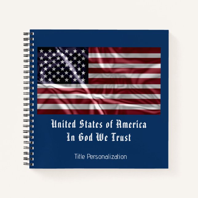 Cuaderno Bandera Patriótica Norteamericana personalizada Bl (Anverso)