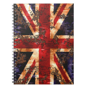 Cuaderno Bandera Patriótica Oxidada del Reino Unido