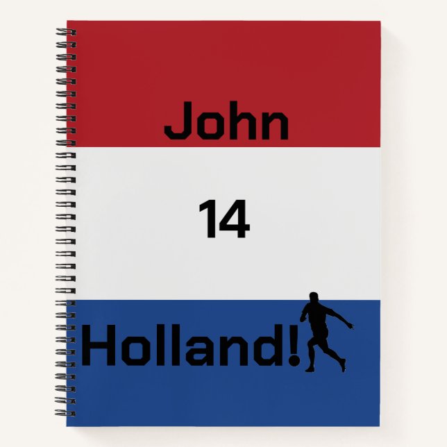 Cuaderno Bandera personalizada de Holanda Fútbol Orgullo (Anverso)