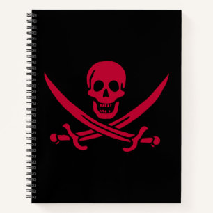 Cuaderno Bandera pirata de Calico Jack Crimson Skull & Swor