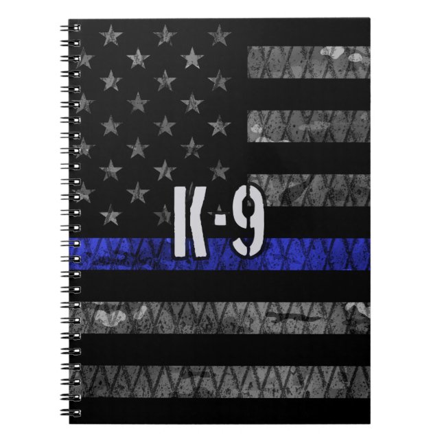 Cuaderno Bandera policial de la unidad K-9 en peligro (Frente)