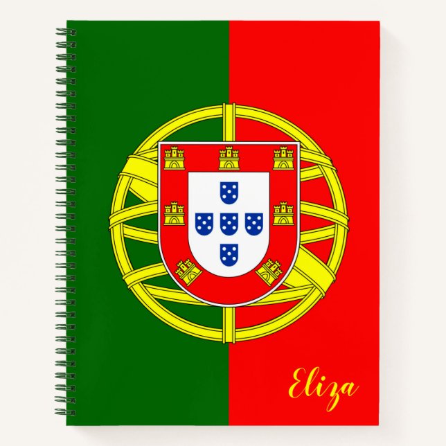 Cuaderno Bandera portuguesa personalizada (Anverso)