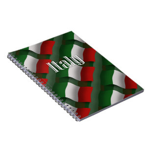 Cuaderno Bandera que agita de Italia