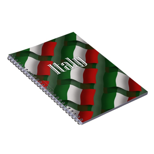 Cuaderno Bandera que agita de Italia (Lado Derecho)