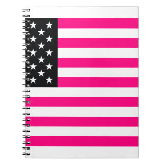Cuaderno bandera rosa estadounidense
