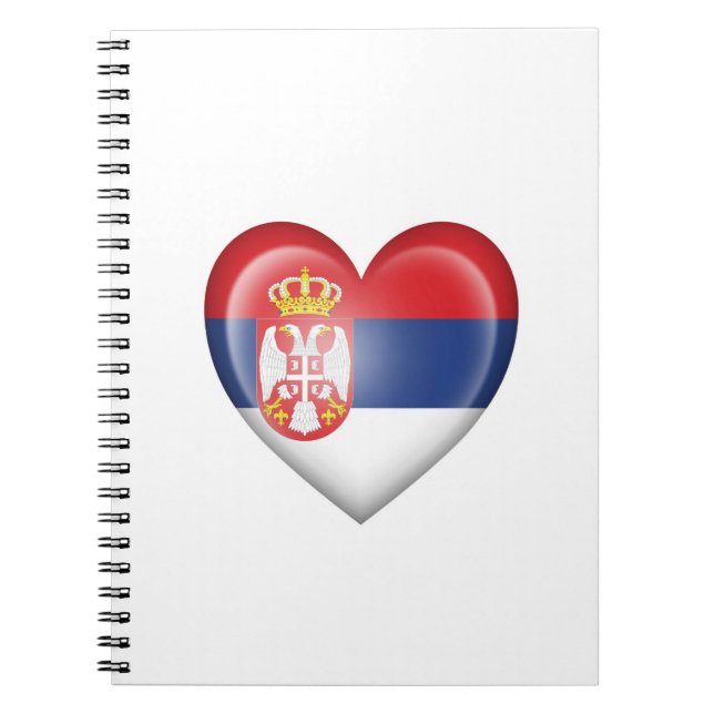 Cuaderno Bandera servia del corazón en blanco (Frente)