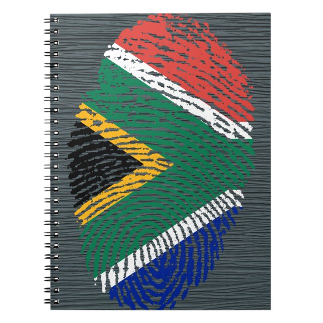 Cuaderno Bandera surafricana de la huella dactilar del (Frente)