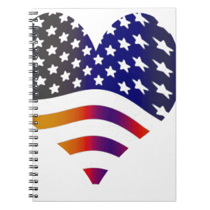 Cuaderno bandera usa corazón amor americano honor tropas ra