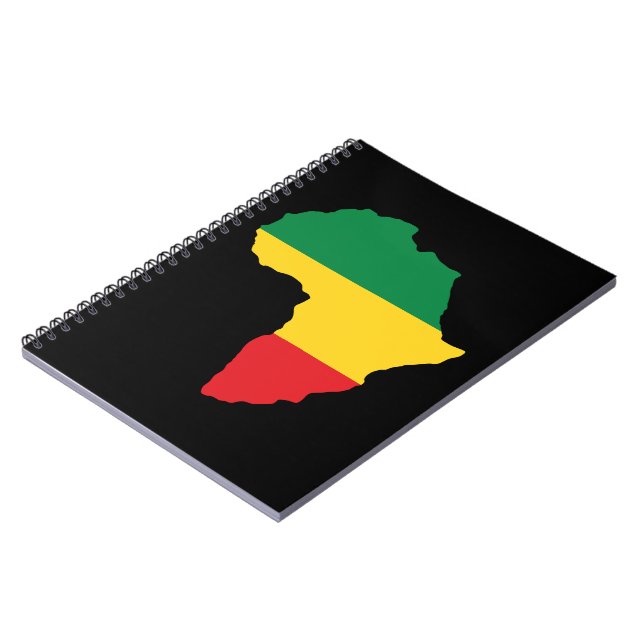 Cuaderno Bandera verde, dorada y roja de África (Lado Izquierdo)