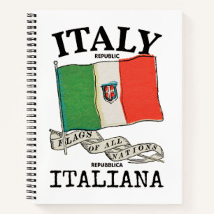 Cuaderno Bandera vintage del país Italia