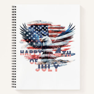 Cuaderno Bandera y águila de los Estados Unidos. 4 de julio
