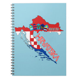 Cuaderno Bandera y mapa de Croacia