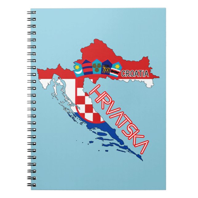 Cuaderno Bandera y mapa de Croacia (Frente)